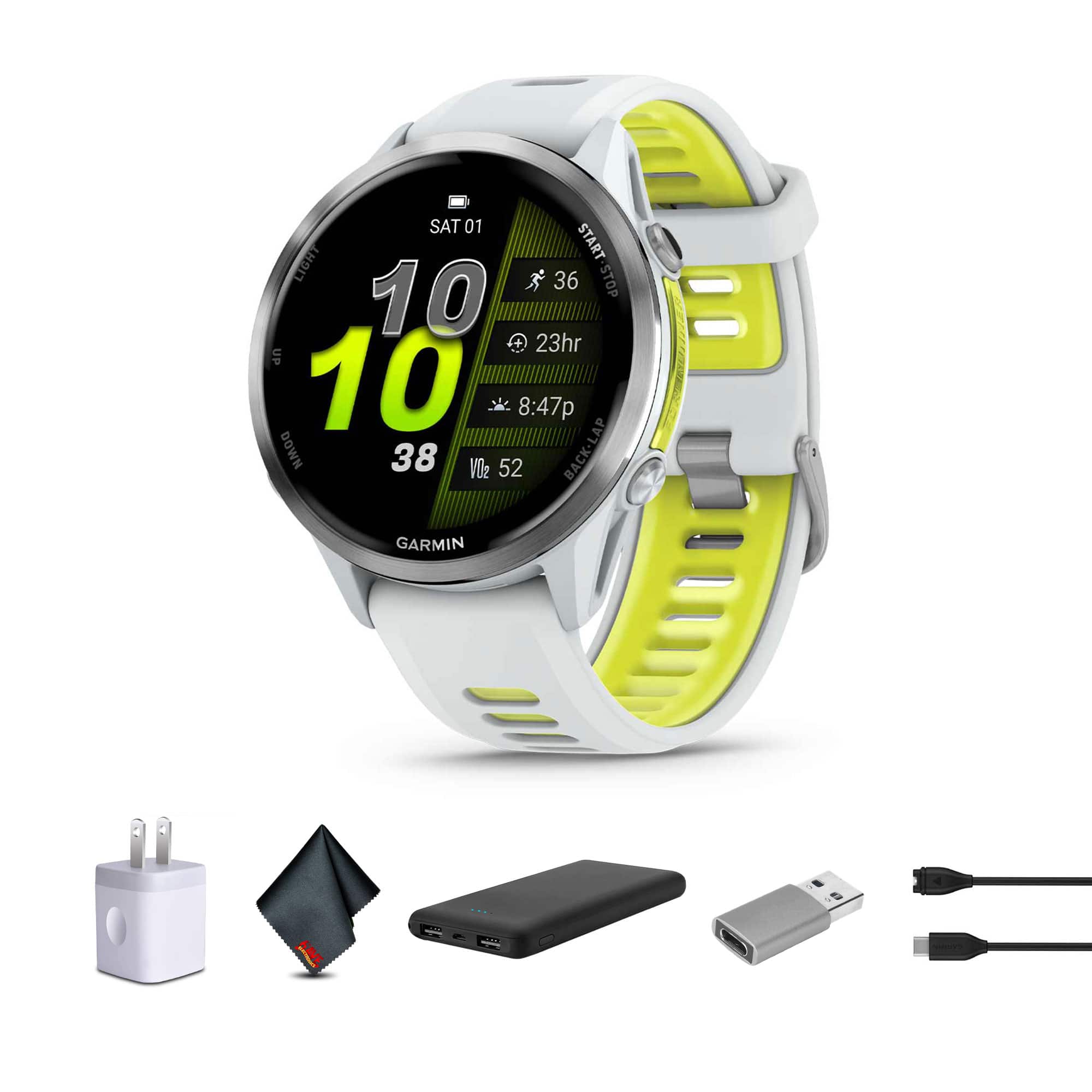 Garmin Forerunner 970 smartwatch displaying running metrics on wrist