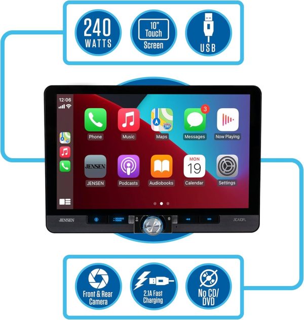 Jensen Car Stereo with Apple CarPlay Android Auto Bluetooth-2