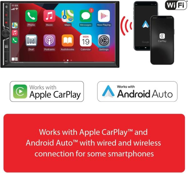 Shop Dual DCA73W Car Stereo Apple CarPlay Android Auto-4