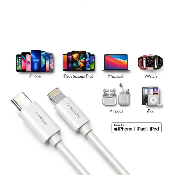 Overtime MFI Certified Lightning Cable Durable 6ft Charging-2