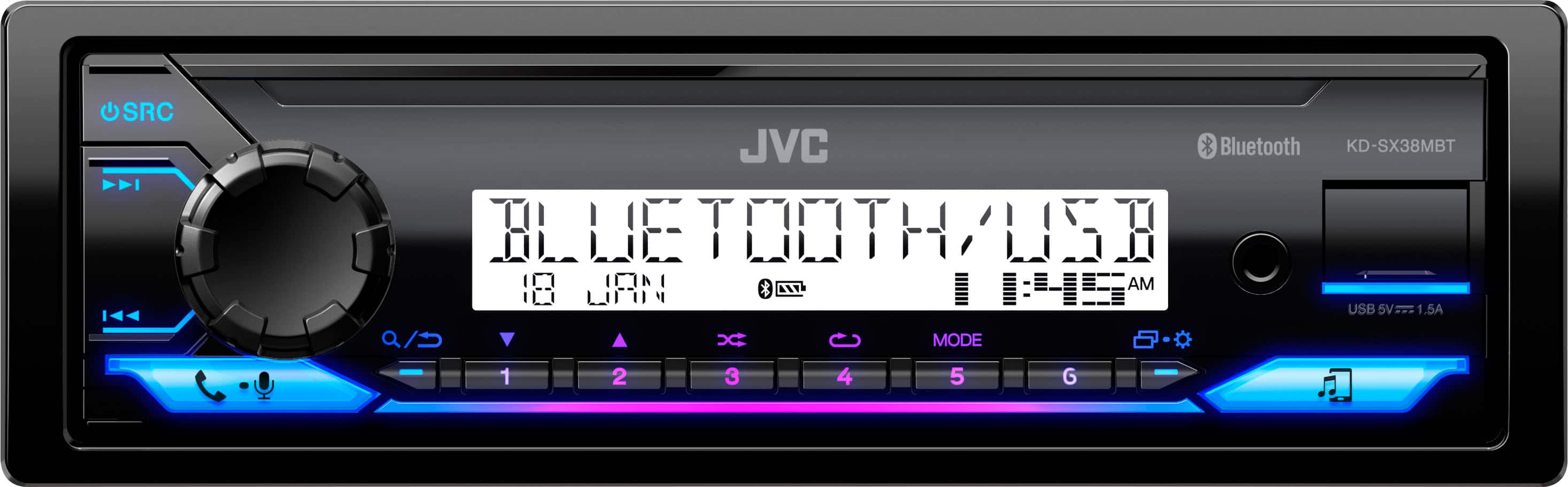 JVC Bluetooth Digital Media Receiver in a car dashboard