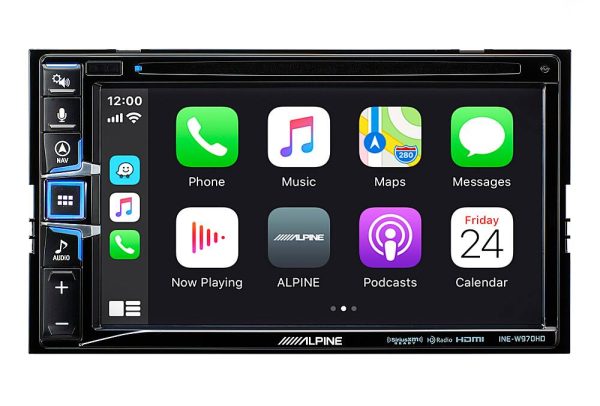 Alpine Android Auto CarPlay In Dash CD DVD Receiver Black-3