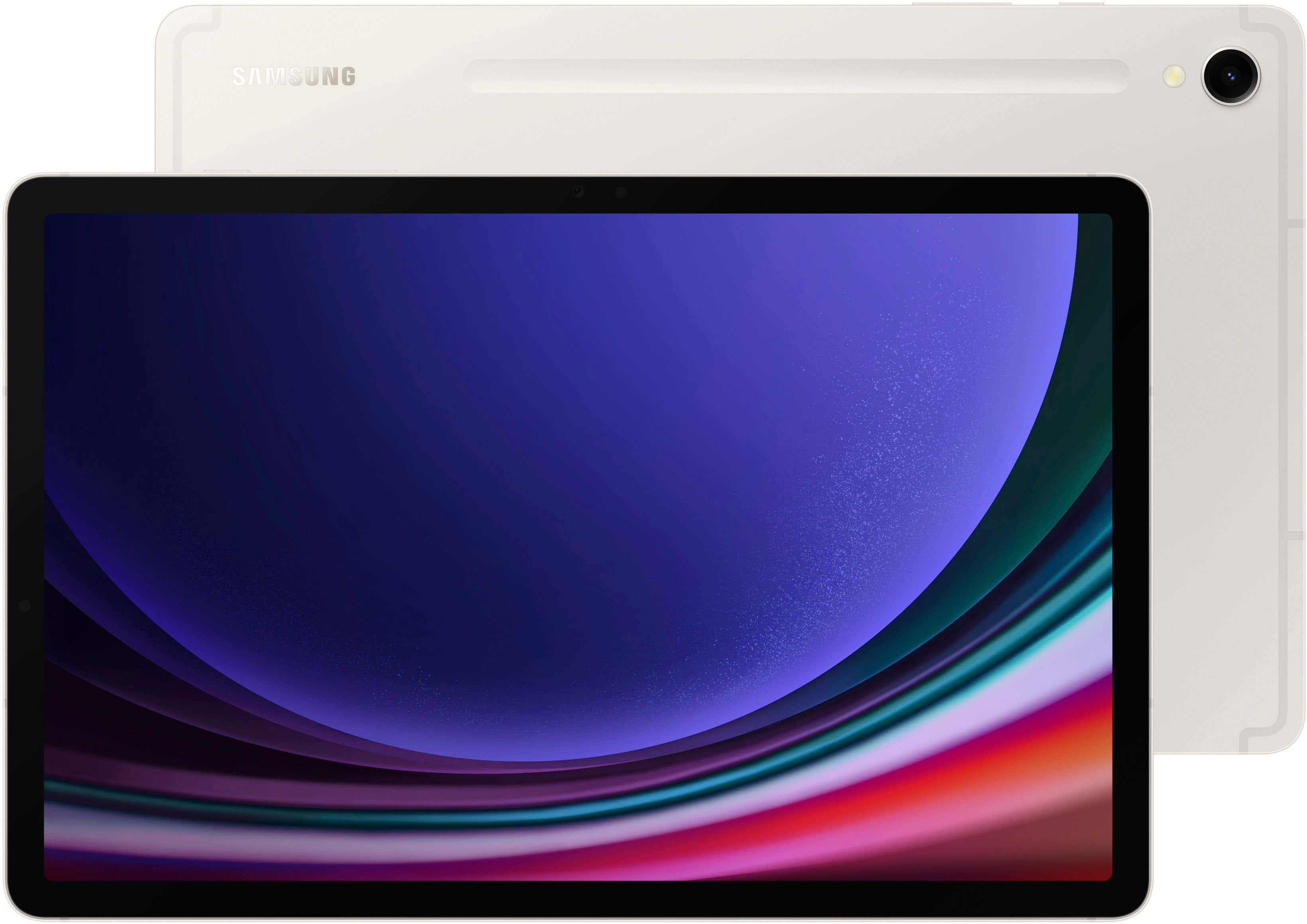 Samsung Galaxy Tab S9 tablet with S Pen on a desk