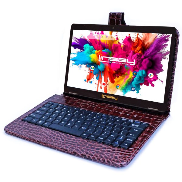LINSAY 10.1 Inch Android 15 Tablet with Crocodile Keyboard-1