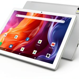 Qukenk 10.1 Inch Android 14 Tablet Octa Core Silver-0