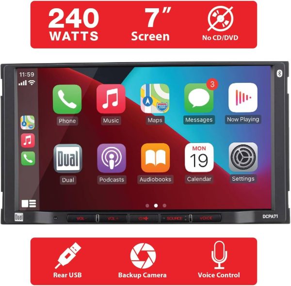Dual Car Stereo Double DIN Touchscreen CarPlay Android Auto-2