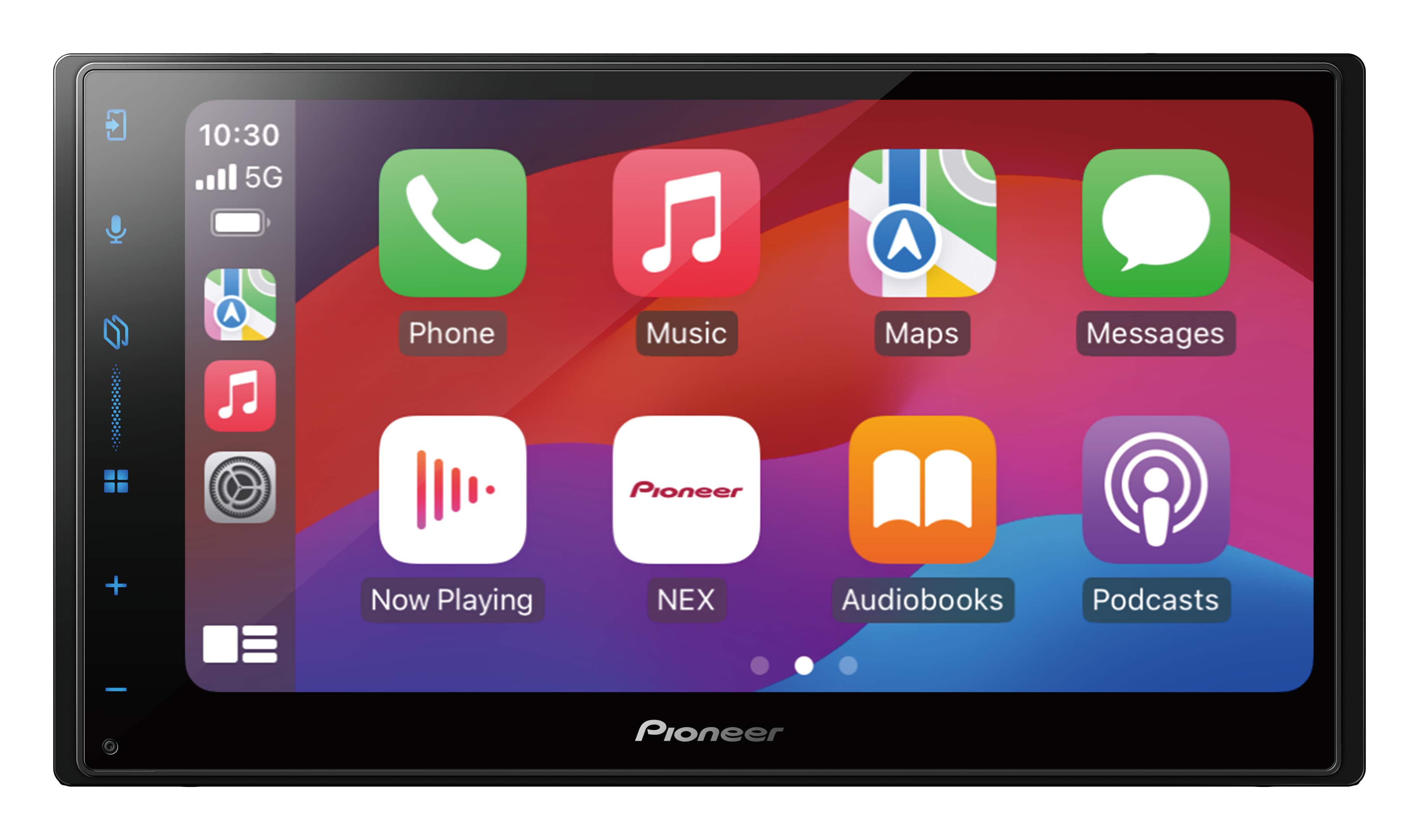 Pioneer receiver installed in a car dashboard