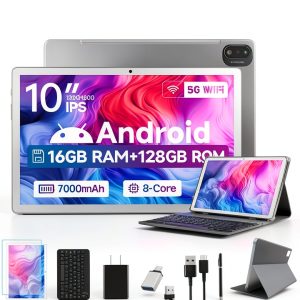 ANTEMPER Android Tablet 10.1 Inch 16GB RAM 128GB ROM Silver-0
