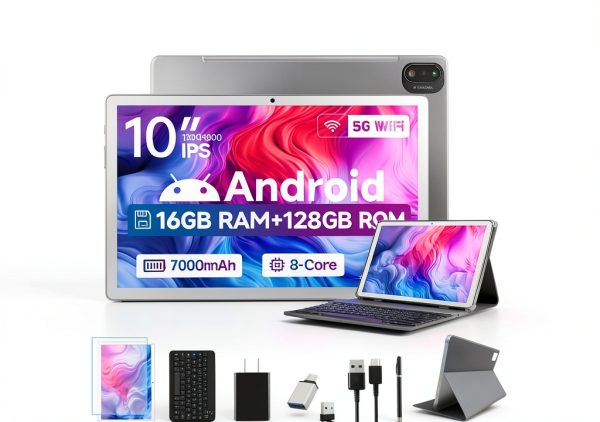 ANTEMPER Android Tablet 10.1 Inch 16GB RAM 128GB ROM Silver-0