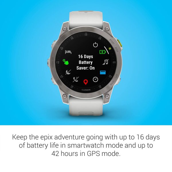 Garmin epix Gen 2 Sapphire GPS Smartwatch White Titanium-2