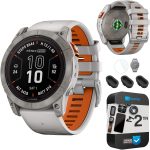 Garmin Fenix 7X Pro Solar Sapphire Titanium Gray Orange-0