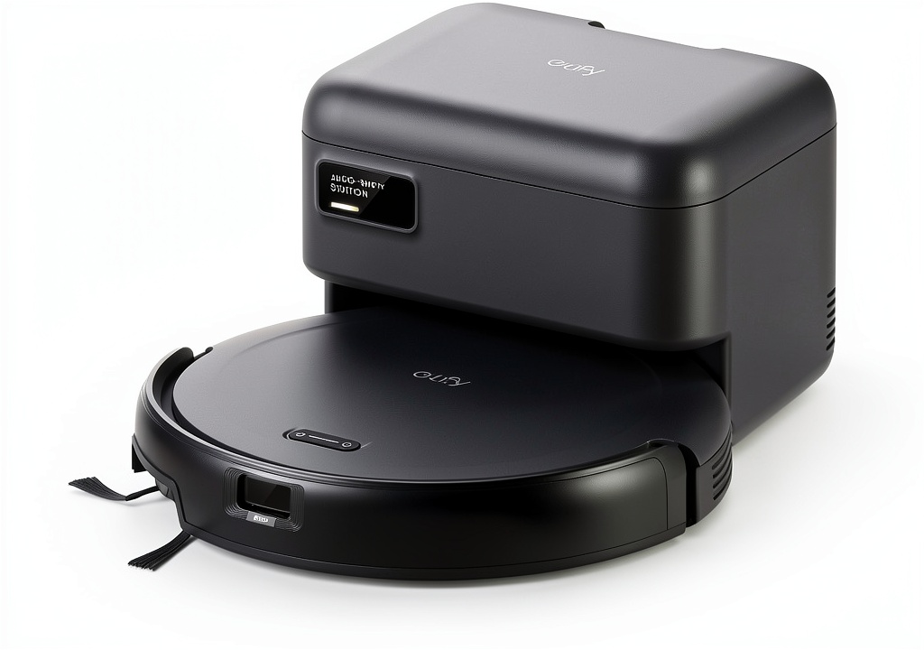 eufy C10 robot vacuum navigating a pet‑filled living room