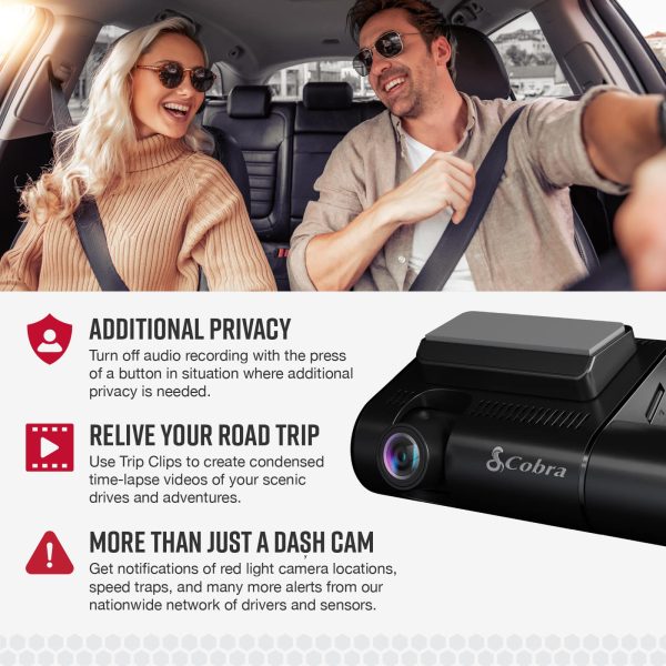 Cobra SC 220C QHD Dual View Dash Cam Apple CarPlay Android-3