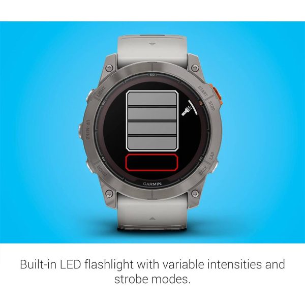 Garmin Fenix 7X Pro Solar Sapphire Titanium Gray Orange-4
