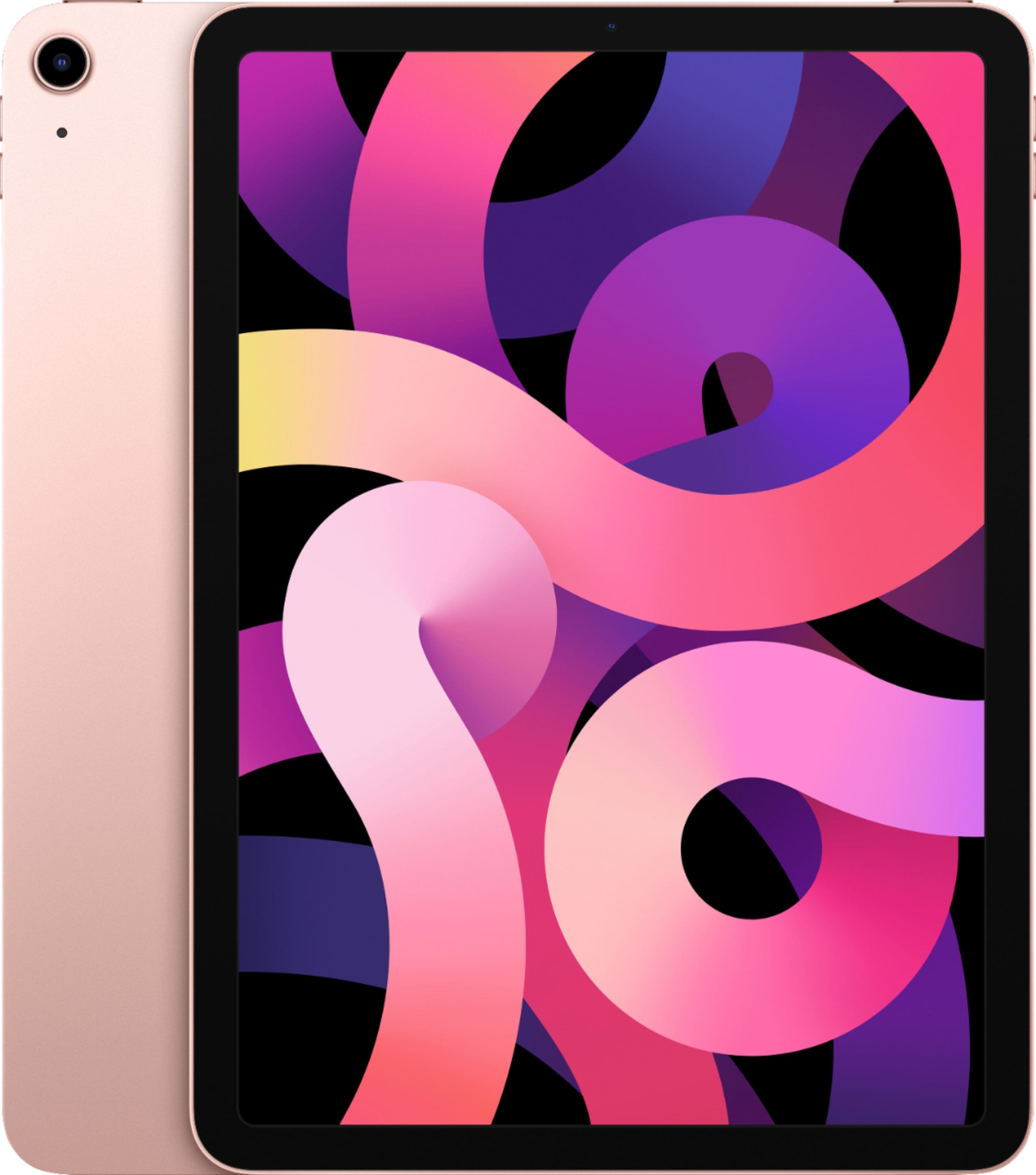 Apple iPad Air displaying a colorful app interface on its 10.9-inch screen