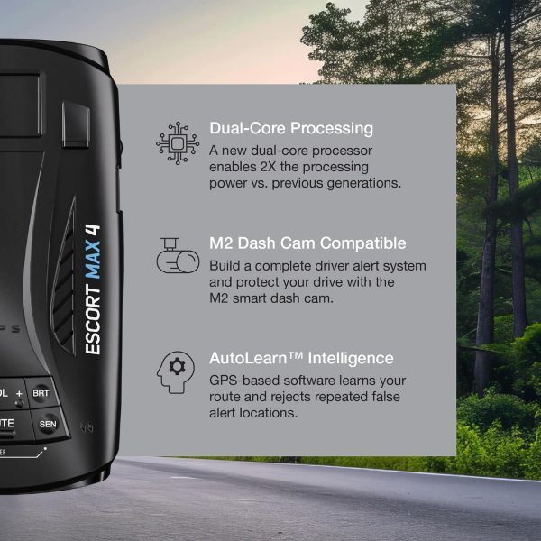 Escort MAX 4 Radar Laser Detector CarPlay Android Auto-3