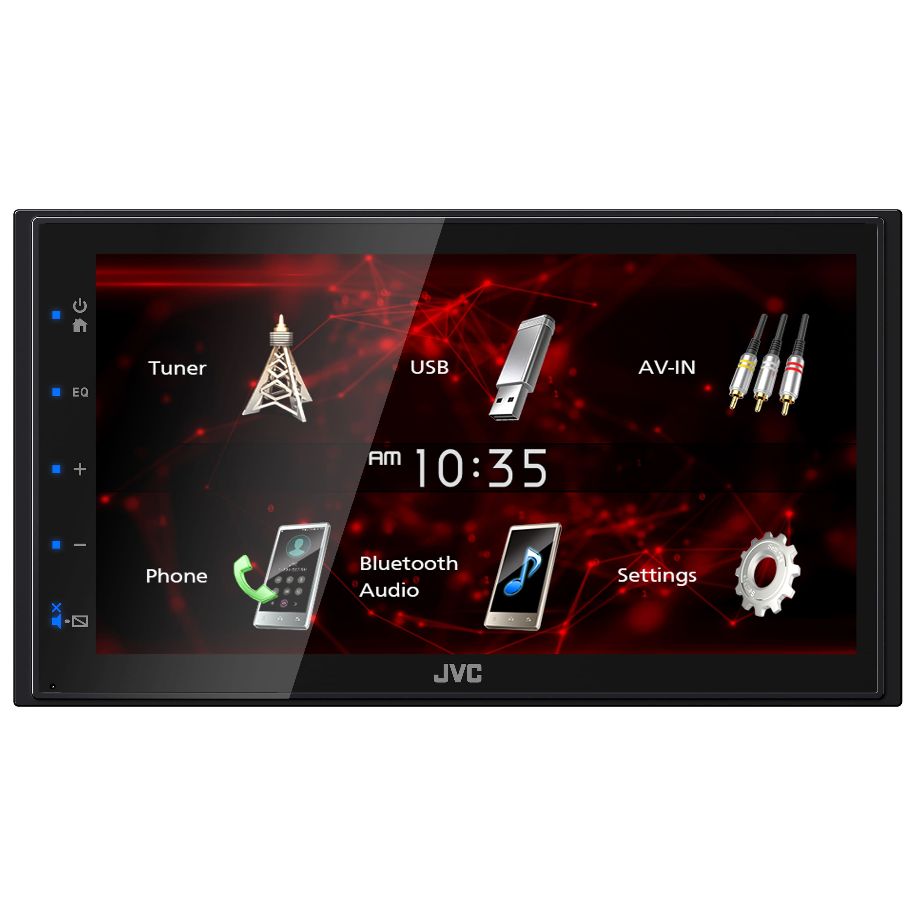 JVC car stereo installed in a vehicle dashboard