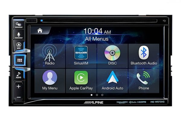 Alpine Android Auto CarPlay In Dash CD DVD Receiver Black-0