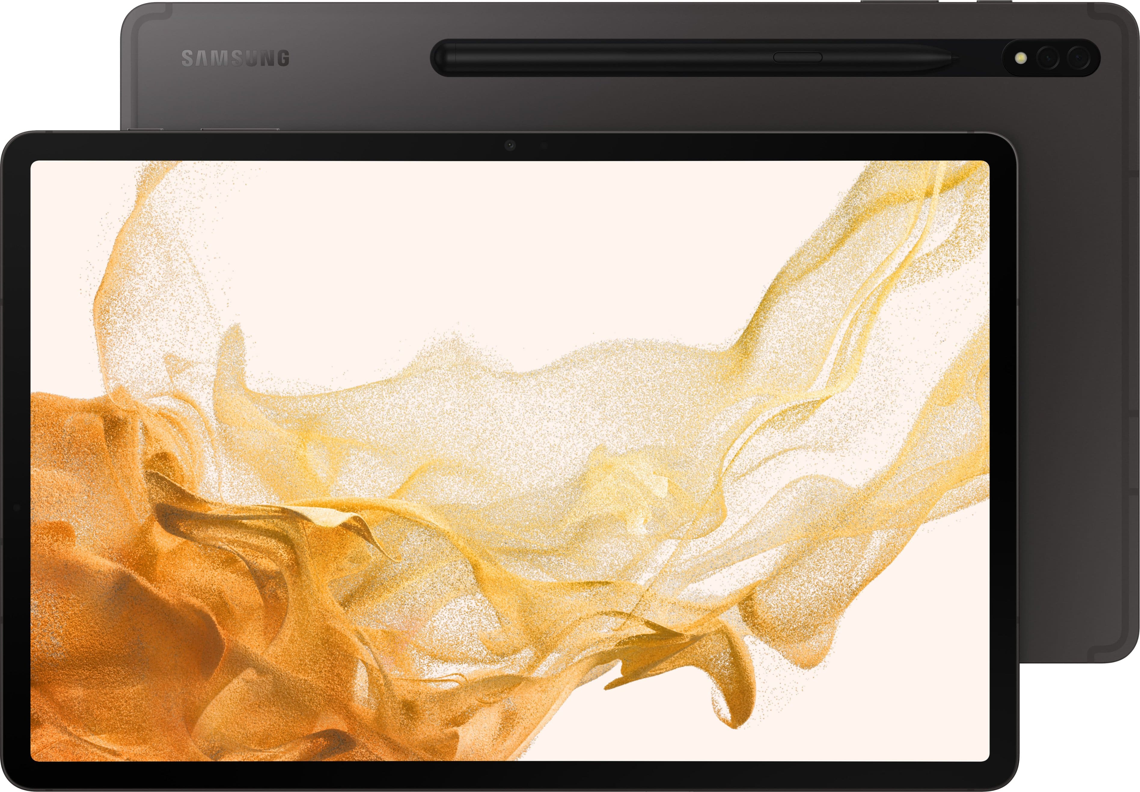 Samsung Galaxy Tab S8+ displaying a creative app with S Pen in use