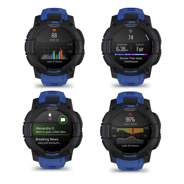 Garmin Instinct 3 45mm AMOLED Black Bolt Blue Smartwatch-3