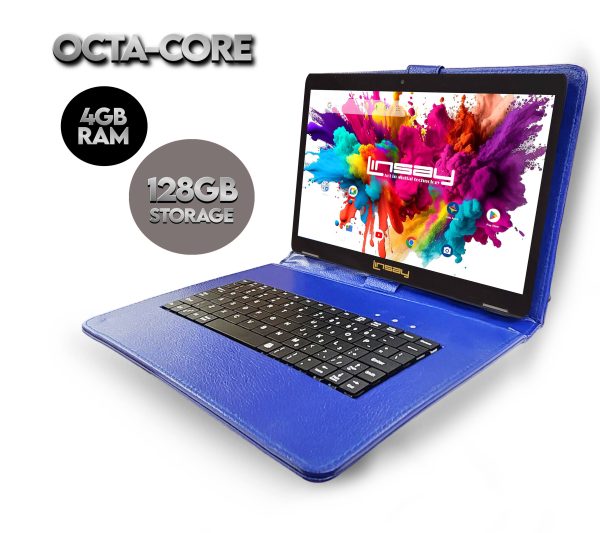 LINSAY Android 15 Tablet Octa Core 128GB Storage Keyboard-1