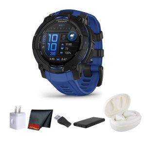 Garmin Instinct 3 45mm AMOLED Black Bolt Blue Smartwatch-0