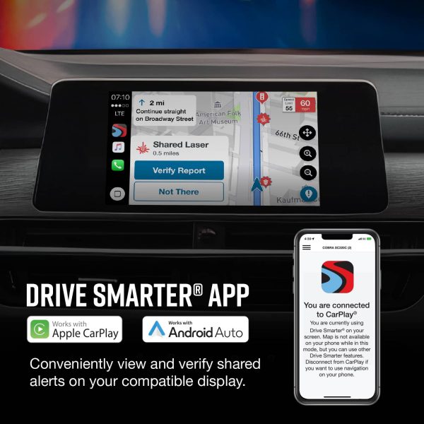 Cobra SC 220C QHD Dual View Dash Cam Apple CarPlay Android-4