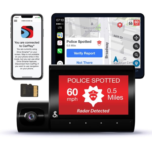 Cobra SC 220C QHD Dual View Dash Cam Apple CarPlay Android-0